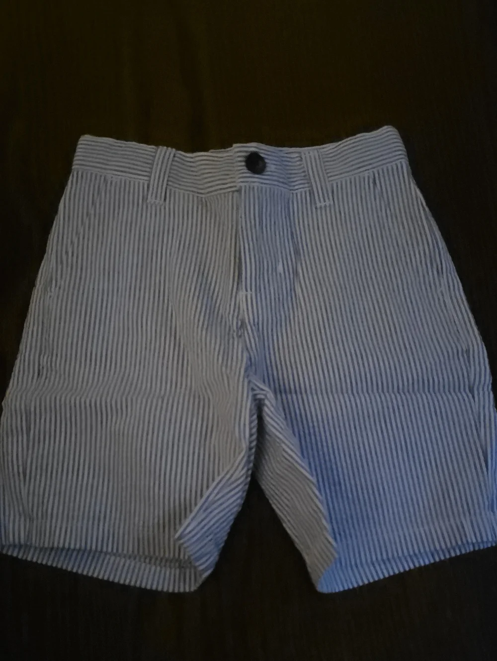 Janie and Jack Blue & White Seersucker Stripe Shorts